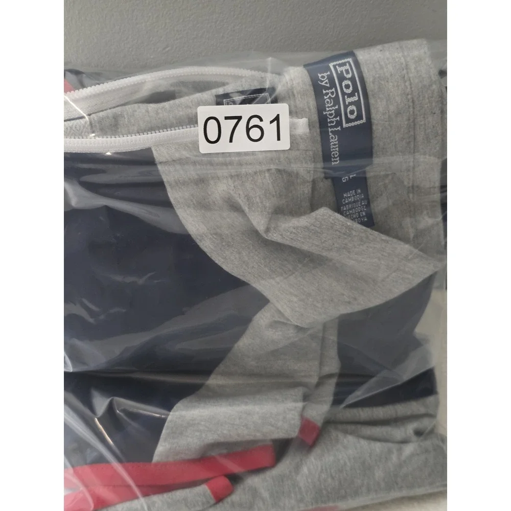 Polo‎ Ralph Lauren Sz Large Blue Gray Vest Team USA French Terry Cotton Full Zip